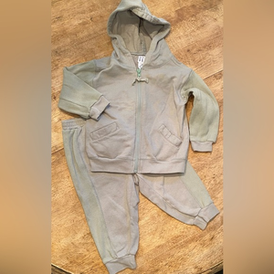 Vintage Baby Gap 18-24‎ Months Unisex 2 Piece Lt Sage Green Cotton Jogger Set